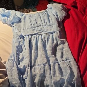 Light Blue Girls' Ruffle Tiered Formal Dress